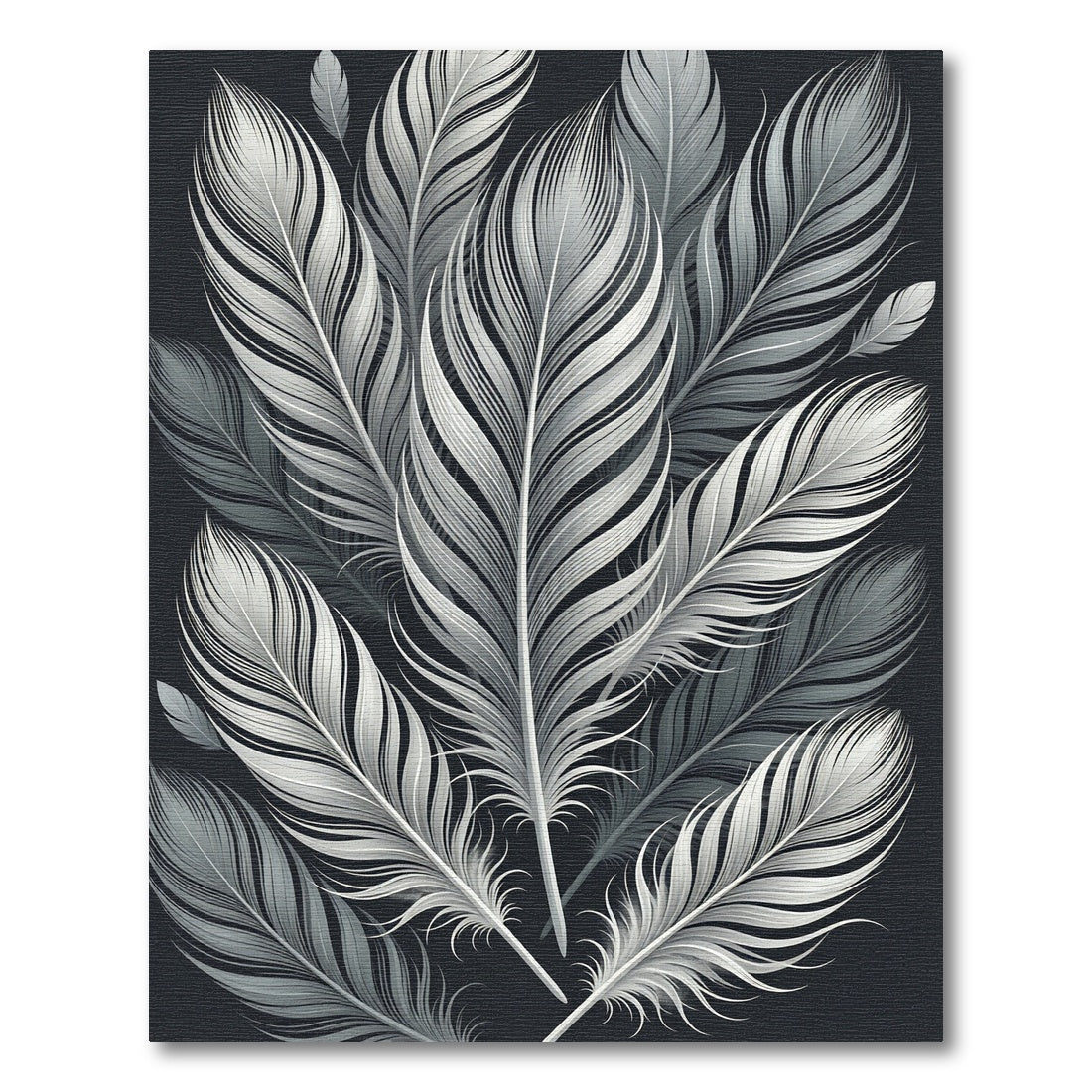 Monochrome Feather Cascade Rug