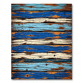 Rustic Weathered Blue and Cream Planks Rug