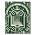 Emerald Art Deco Geometric Tunnel Arch Rug