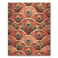Art Deco Coral Peacock Feather Rug