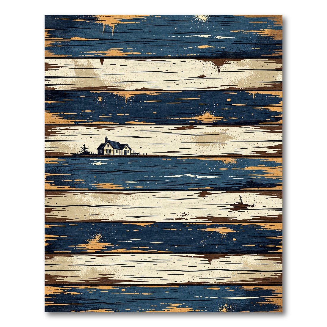 Coastal Farmhouse Navy Striped Shoreline Rug