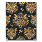 Leopard Print Animal Face Composition Rug