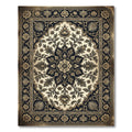 Classic Floral Medallion Cream Navy Rug