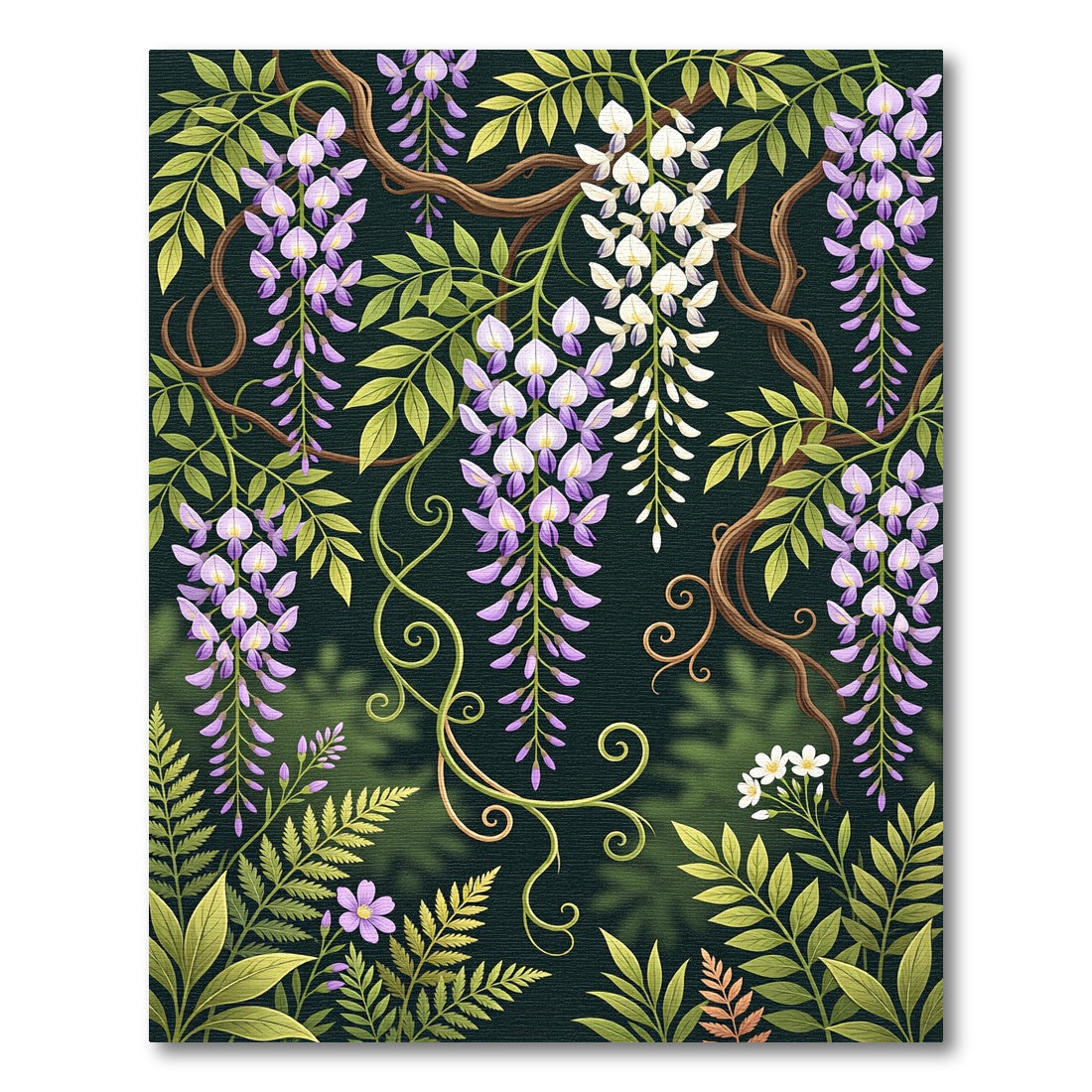 Lavender Wisteria Over Twine Vines Rug