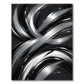 Monochrome Swirl Brushstroke Abstract Rug