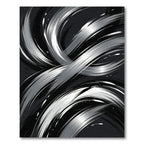Monochrome Swirl Brushstroke Abstract Rug