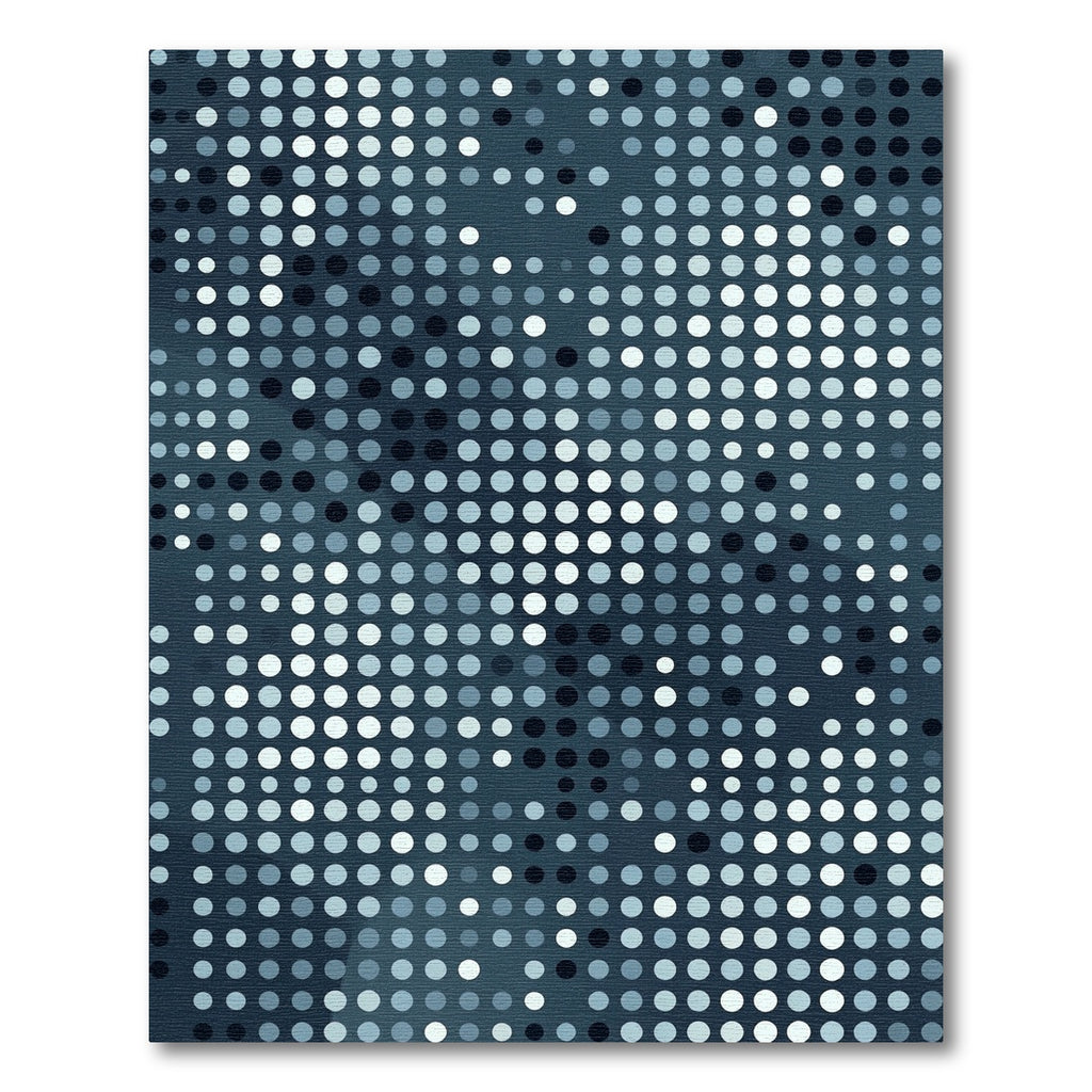 Modern Blue Gradient Polka Dot Rug