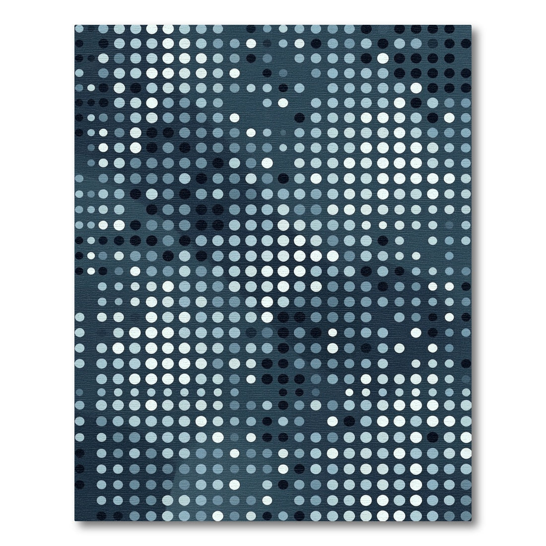 Modern Blue Gradient Polka Dot Rug