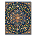Navy Floral Symmetry Medallion Rug