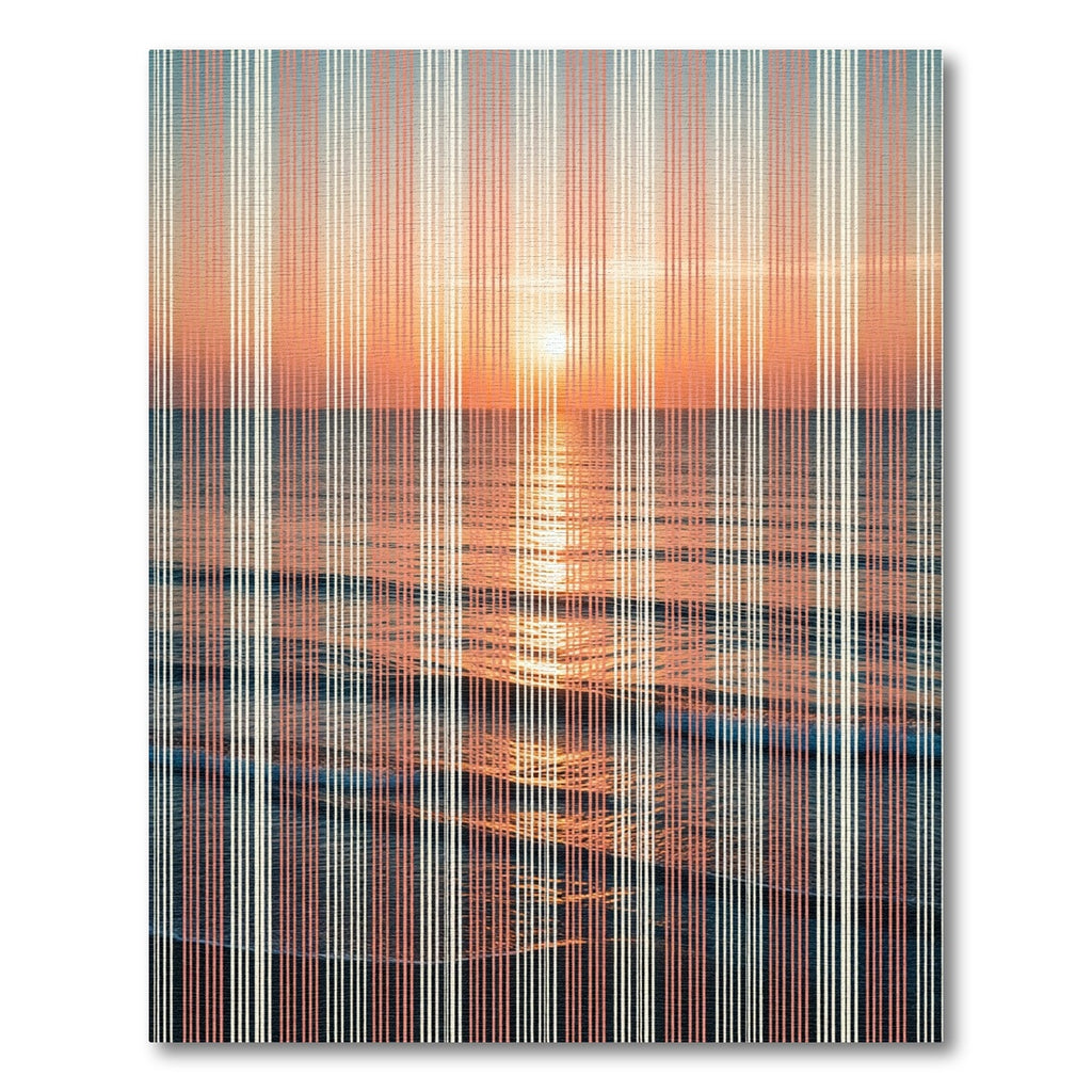 Sunset Ocean Horizon Stripes Rug