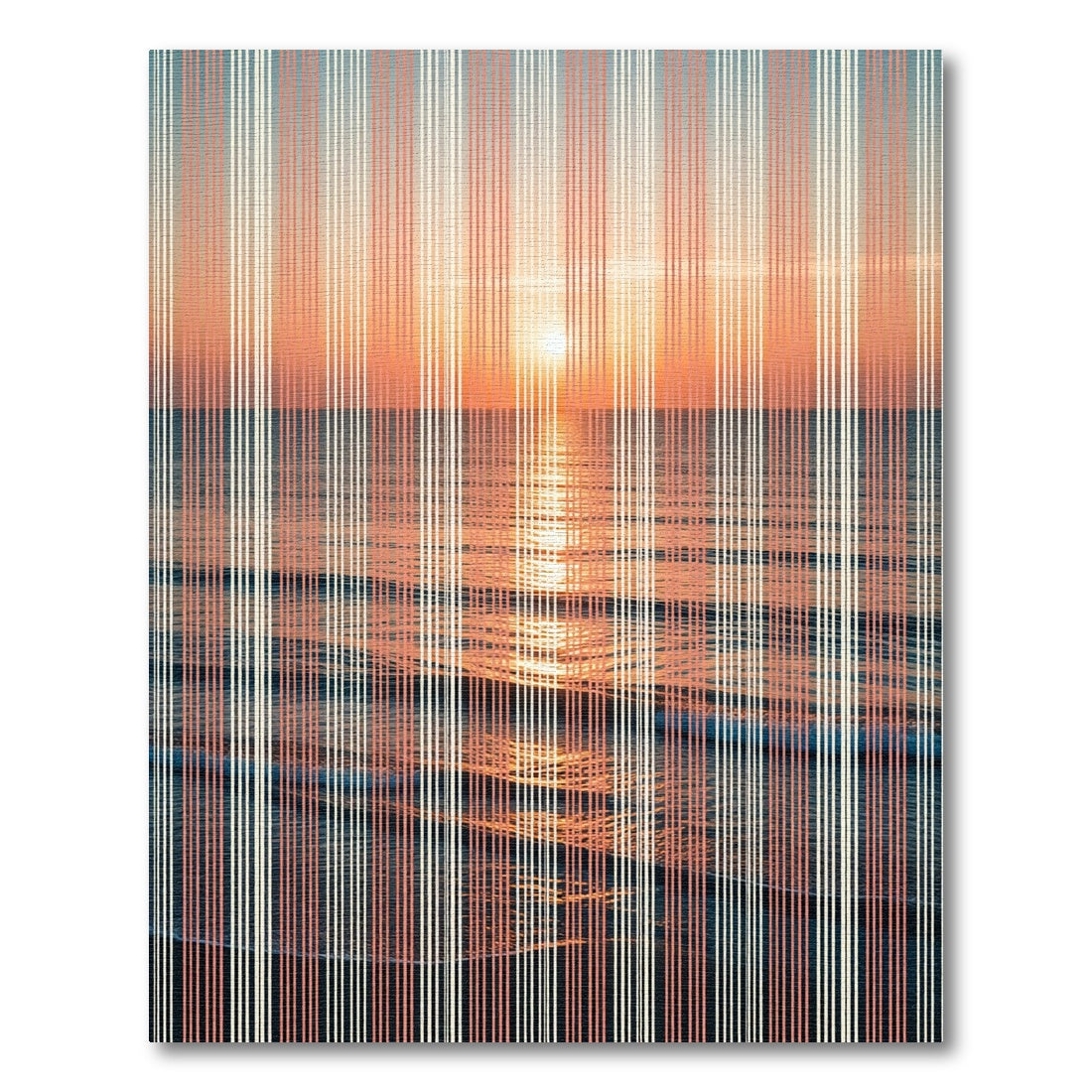 Sunset Ocean Horizon Stripes Rug