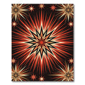 Vibrant Red Celestial Burst Art Rug