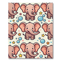 Cute Pink Elephant Bubbles Stars Rug