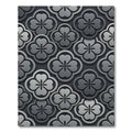 Sophisticated Gray Clover Geometric Embossed Rug