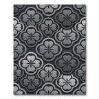 Sophisticated Gray Clover Geometric Embossed Rug