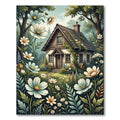 Whimsical Woodland Cottage Floral Meadow Rug