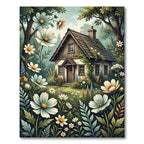 Whimsical Woodland Cottage Floral Meadow Rug