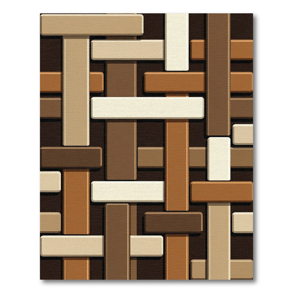 Earthy Tone Interlocking Rectangle Rug