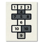 Minimalist Monochrome Geometric Hopscotch Grid Rug
