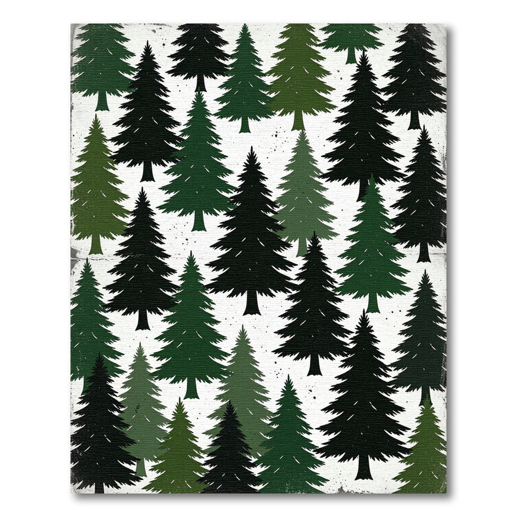 Forest Pine Tree Silhouette Artwork Rug