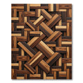 Wood Grain Interlocking Rectangle Composition Rug