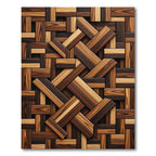 Wood Grain Interlocking Rectangle Composition Rug