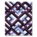 Geometric Violet and Blue Interlocking Squares Rug