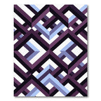 Geometric Violet and Blue Interlocking Squares Rug