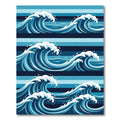 Blue Layered Ocean Wave Abstract Rug