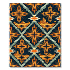 Southwestern Orange Geometric Cross Rug