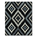 Monochrome Diamond Jagged Ikat Rug