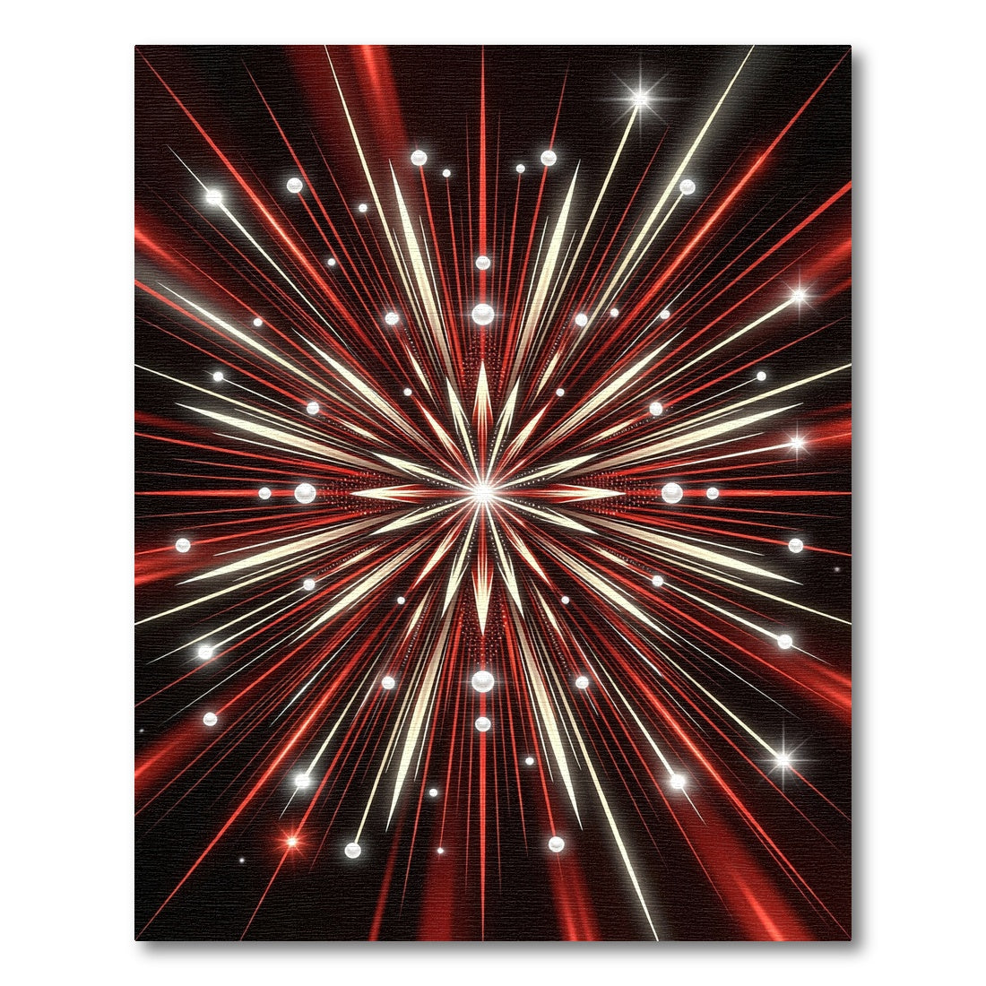 Radiant Red Burst Starburst Rug