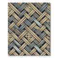 Woven Wood Textured Geometric Rug