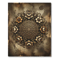 Ornate Sepia Floral Medallion Rug