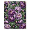 Lush Purple Peony Floral Botanical Arrangement Rug