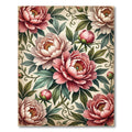 Vintage Pink Peony Botanical Garden Rug