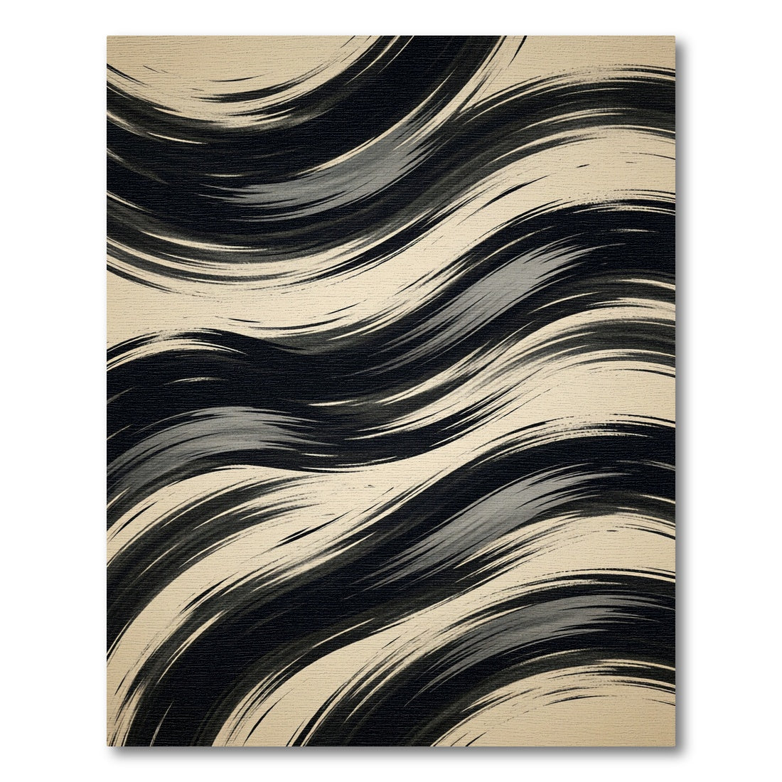 Monochromatic Abstract Flowing Wave Rug