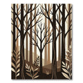 Brown Woodland Arm Abstract Trees Rug