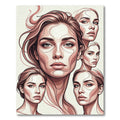 Blush Pink Multiple Portraits Contour Art Rug