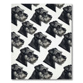Monochrome Schnauzer Portrait Repeating Grid Rug
