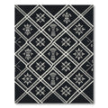 Monochromatic Tribal Diamond Geometric Black Ivory Rug