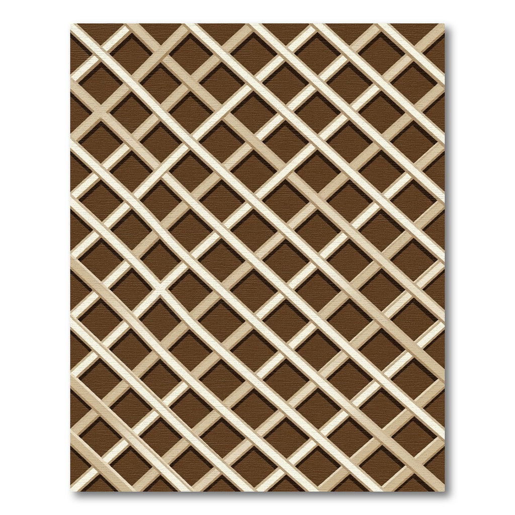 Modern Brown Lattice Geometric Tile Rug