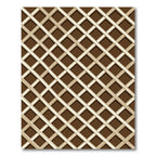 Modern Brown Lattice Geometric Tile Rug