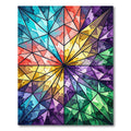 Vibrant Geometric Kaleidoscope Stained Glass Radiance Rug