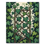 Lush Green Climbing Ivy Trellis Rug
