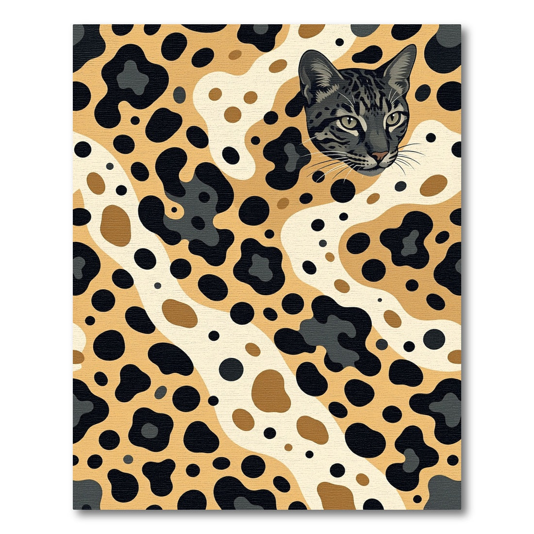 Playful Feline Leopard Spot Abstract Rug
