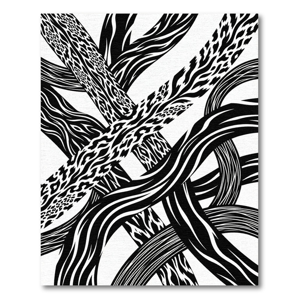 Monochrome Abstract Animal Print Flow Rug