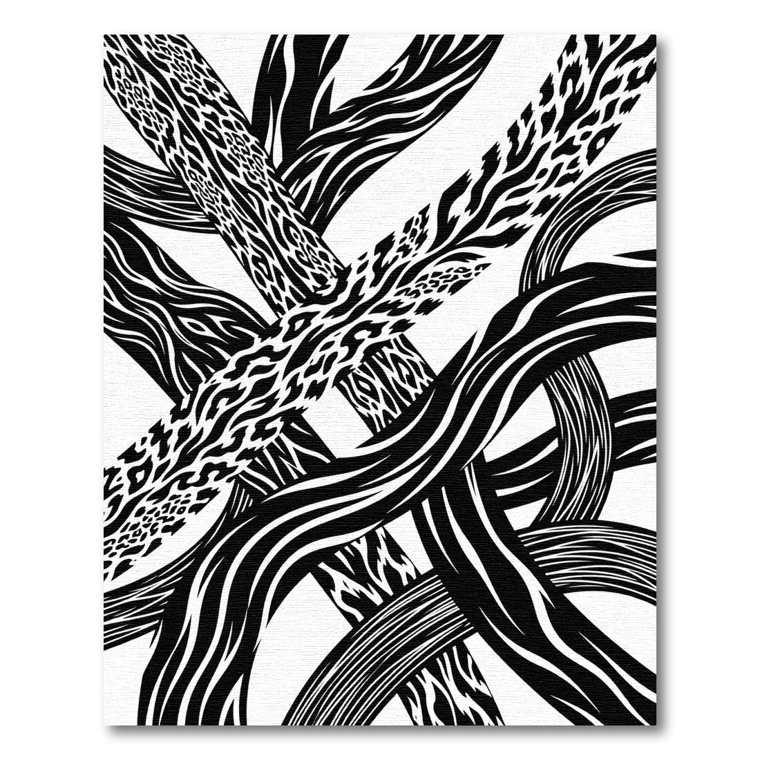 Monochrome Abstract Animal Print Flow Rug