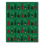 Green Red Pine Christmas Lights Rug