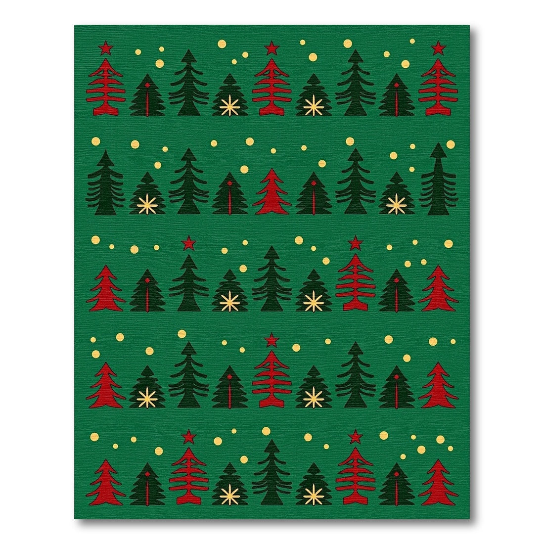 Green Red Pine Christmas Lights Rug